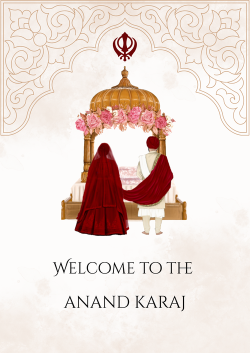 Anand Karaj Wedding Signage Bundle | Sikh Wedding Signs
