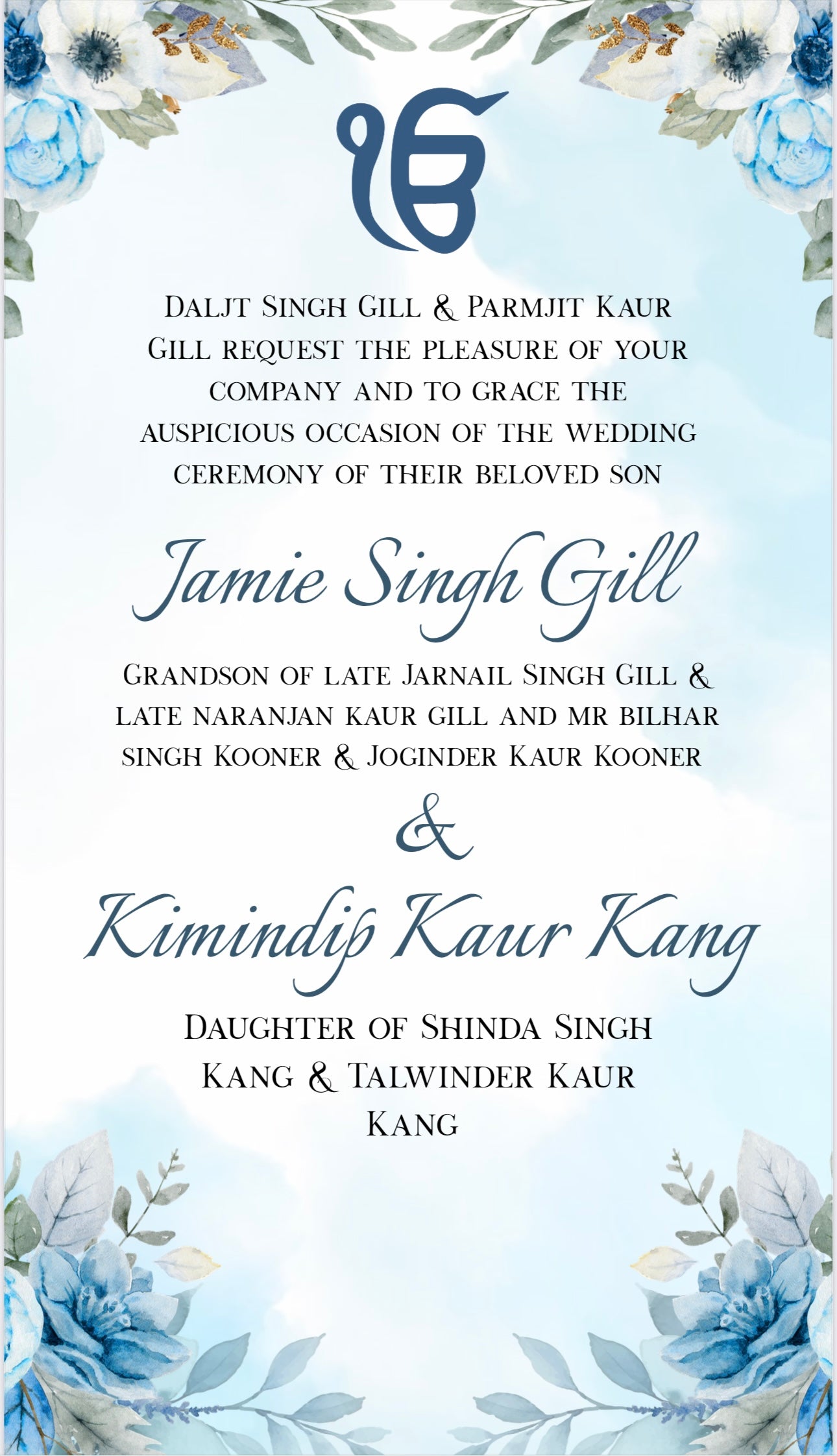 Punjabi Wedding Video Invitation | Sikh Wedding E-Invite | Custom Animated Digital Invite