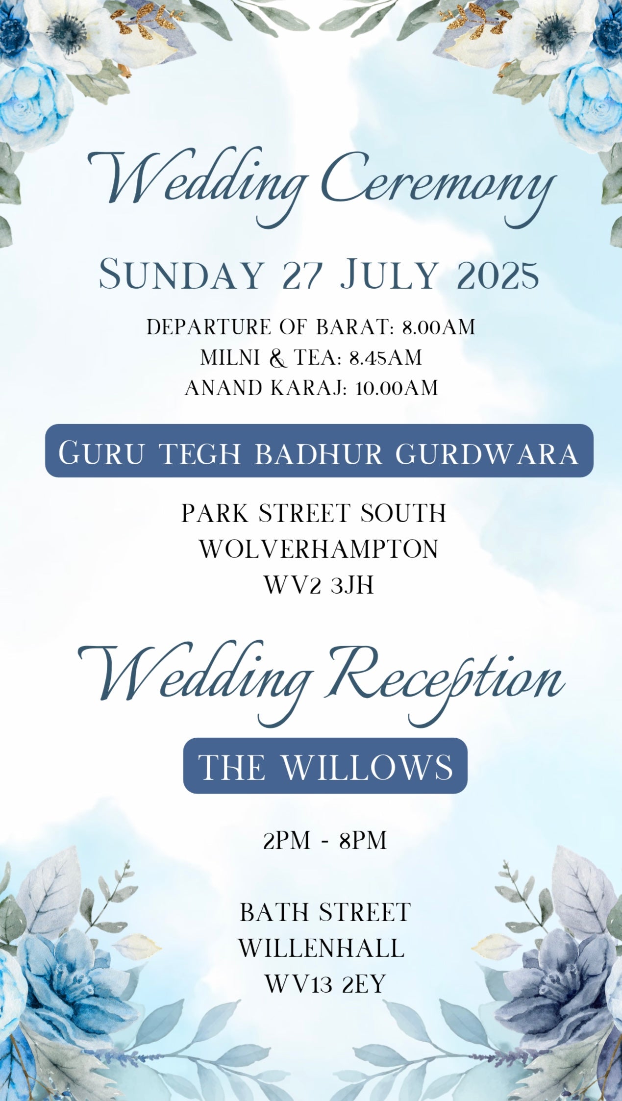 Punjabi Wedding Video Invitation | Sikh Wedding E-Invite | Custom Animated Digital Invite